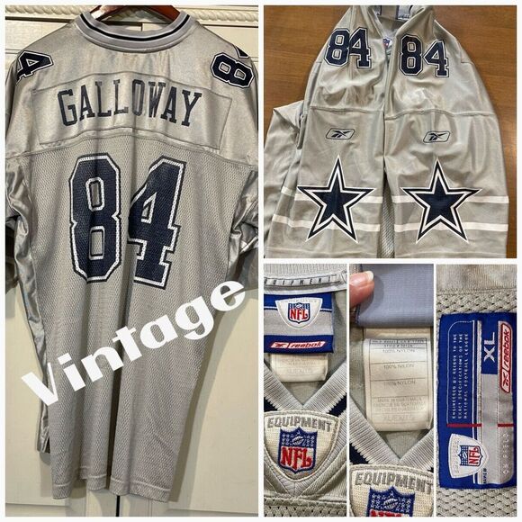 NFL Reebok Jersey Men‎ XL Gray Dallas Cowboys Vintage Galloway 84 Texas Football